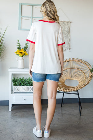 Heimish Full Size USA Contrast Trim Short Sleeve T-Shirt-Teresa's Fashionista LLC