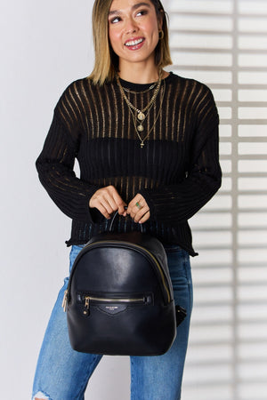 David Jones PU Leather Backpack-Teresa's Fashionista LLC