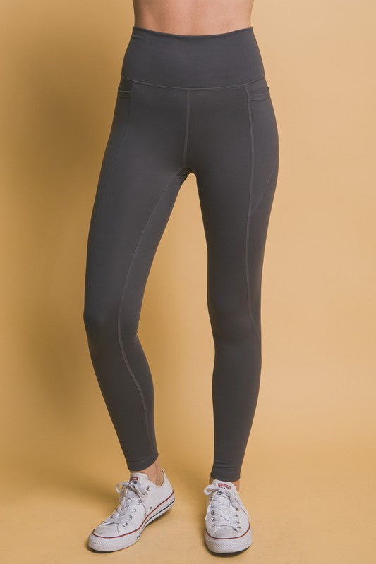 Love Tree High Waist Leggings with Side Pockets - Teresa's Fashionista LLC