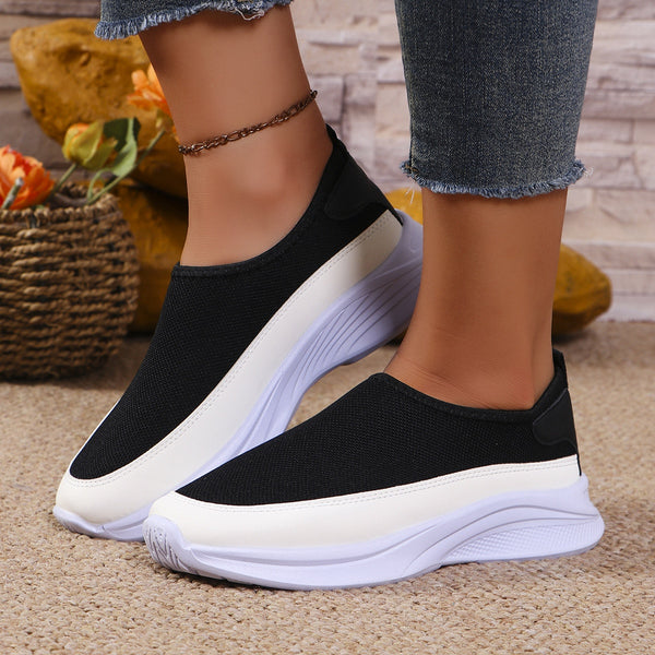 Mesh Contrast Flat Slip-Ons-Teresa's Fashionista LLC