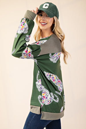 Celeste Full Size Animal Print Contrast Round Neck T-Shirt - Teresa's Fashionista LLC