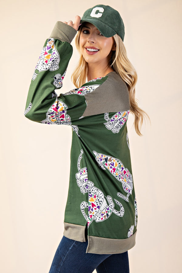 Celeste Full Size Animal Print Contrast Round Neck T-Shirt - Teresa's Fashionista LLC
