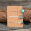 3 PCS/Set Artificial Turquoise Hair Pins - Teresa's Fashionista LLC