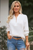 Half Button Puff Sleeve Blouse-Teresa's Fashionista LLC