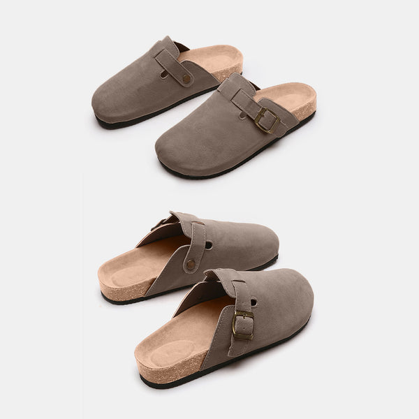 Suede Closed Toe Buckle Slide-Teresa's Fashionista LLC