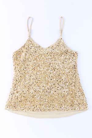 Sequin V-Neck Cami-Teresa's Fashionista LLC