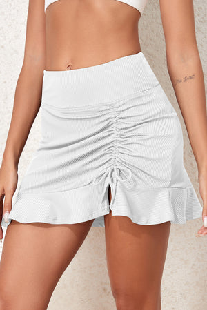 Ruched Elastic Waist Swim Skirt-Teresa's Fashionista LLC
