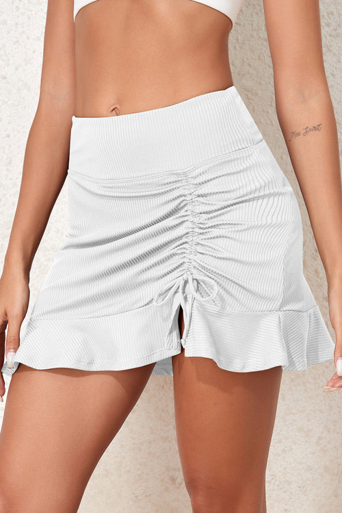 Ruched Elastic Waist Swim Skirt-Teresa's Fashionista LLC