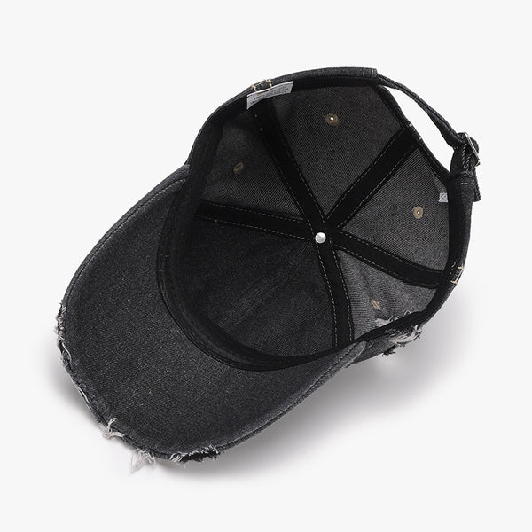 Distressed Adjustable Cotton Baseball Cap-Teresa's Fashionista LLC