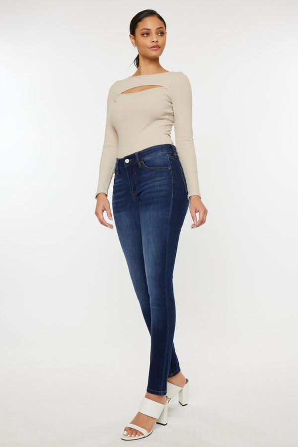 Kancan Mid Rise Gradient Skinny Jeans-Teresa's Fashionista LLC