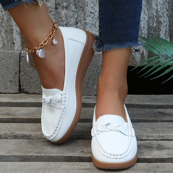 Weave Wedge Heeled Loafers-Teresa's Fashionista LLC