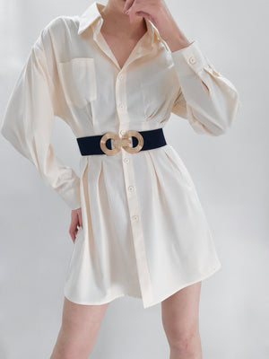 Geometric Buckle Elastic Wide Belt-Teresa's Fashionista LLC
