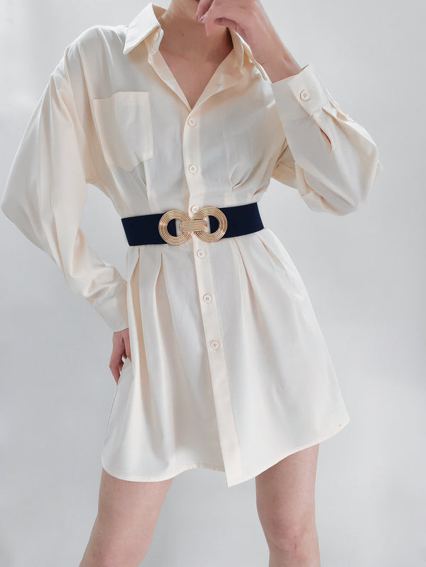Geometric Buckle Elastic Wide Belt-Teresa's Fashionista LLC