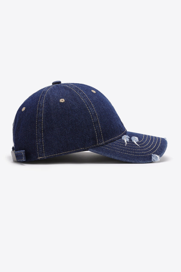 Distressed Adjustable Baseball Cap-Teresa's Fashionista LLC