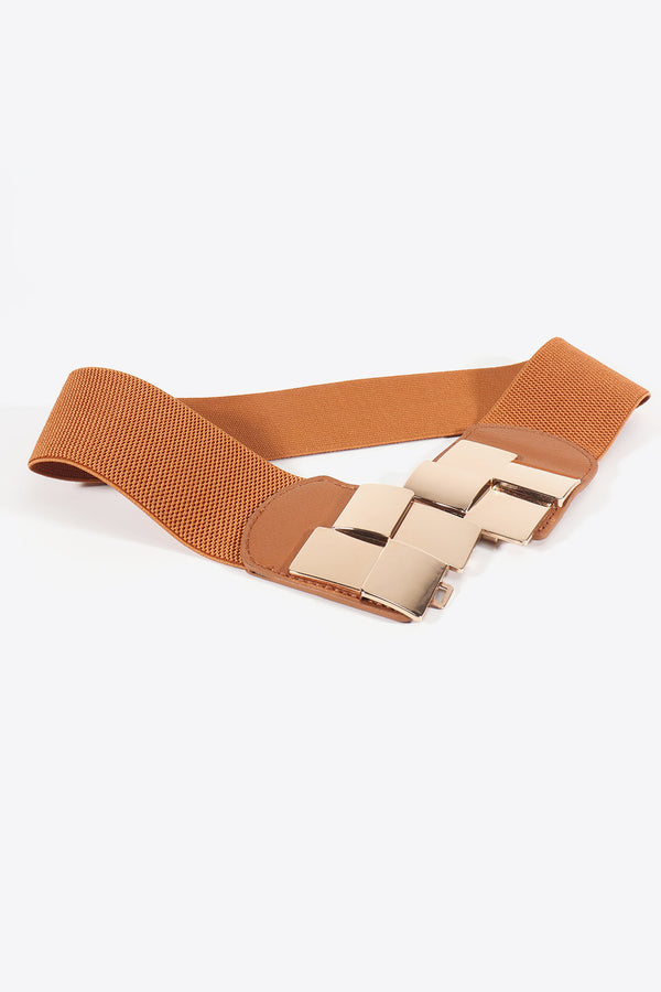 Geometric Buckle Elastic Wide Belt-Teresa's Fashionista LLC