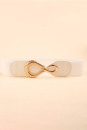 Ribbed Alloy Buckle Elastic Belt-Teresa's Fashionista LLC