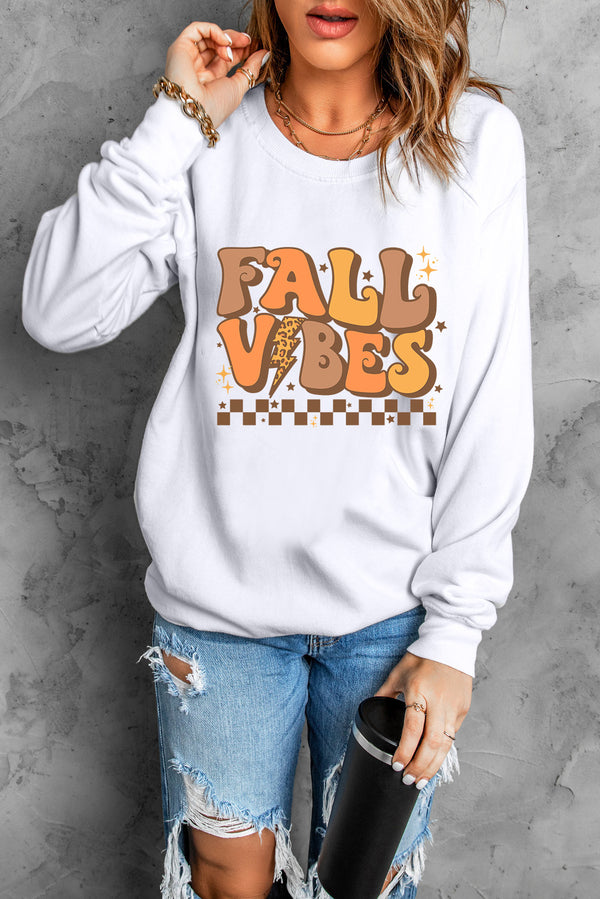 Letter Graphic Round Neck Long Sleeve Sweatshirt - Teresa's Fashionista LLC