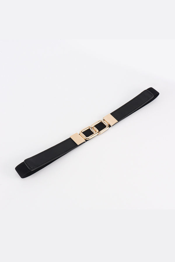 Geometric Double Buckle Elastic Belt-Teresa's Fashionista LLC