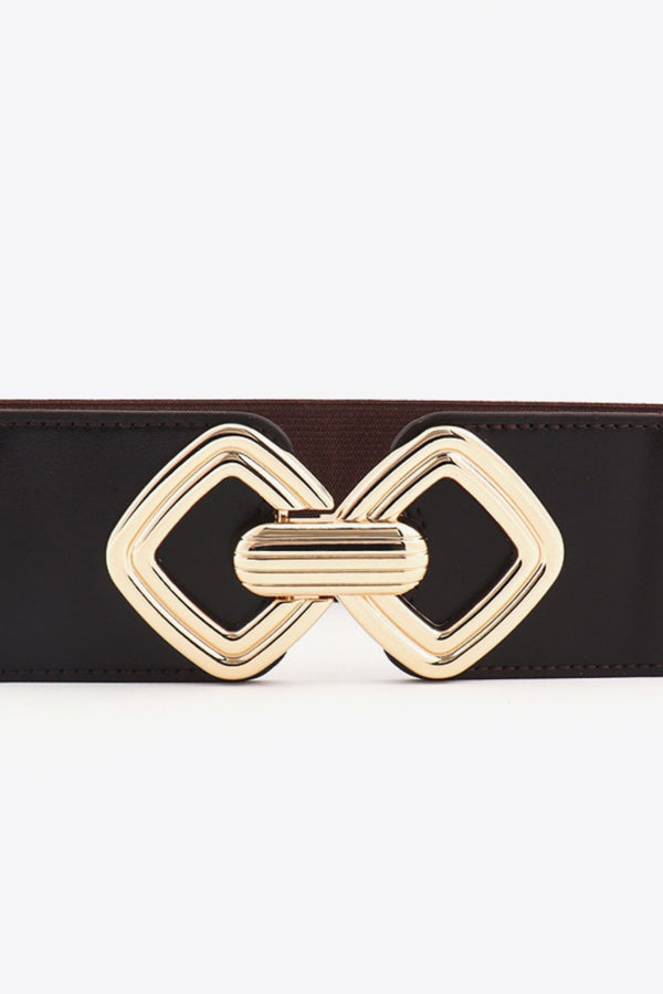 Geometric Buckle Elastic Wide Belt-Teresa's Fashionista LLC
