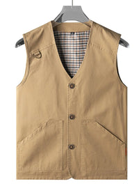 Men's Plus Size Button Up Vest
