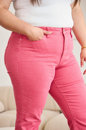 RFM Crop Dylan Full Size Tummy Control High Waist Raw Hem Jeans-Teresa's Fashionista LLC