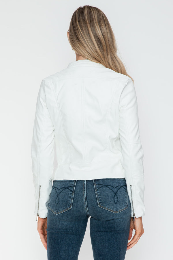 Snobbish PU Leather Zip Up Jacket with Pockets - Teresa's Fashionista LLC