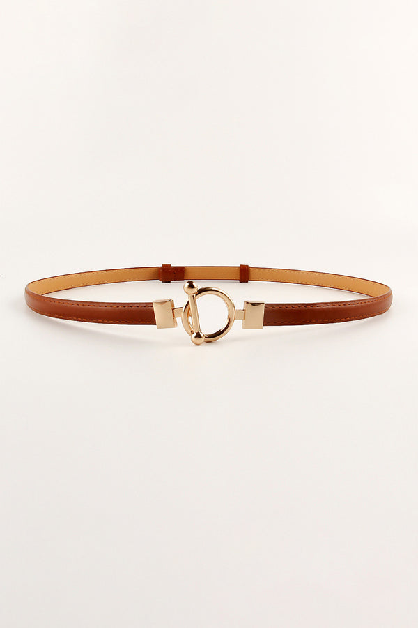 Toggle Buckle Skinny PU Belt-Teresa's Fashionista LLC