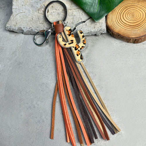 Cactus Keychain with Tassel-Teresa's Fashionista LLC