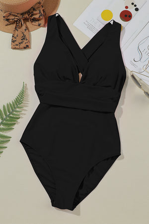 Crisscross Wide Strap One-Piece Swimwear-Teresa's Fashionista LLC
