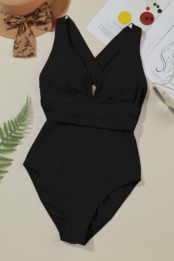 Crisscross Wide Strap One-Piece Swimwear-Teresa's Fashionista LLC