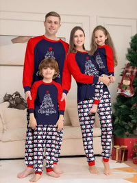 Full Size Matching Family Christmas Pajama Set with Festive Print Plus Size