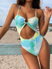Cutout Tie-Dye Spaghetti Strap One-Piece Swimwear-Teresa's Fashionista LLC