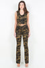 American Bazi V-Cut Ruched Camo Flare Pants - Teresa's Fashionista LLC