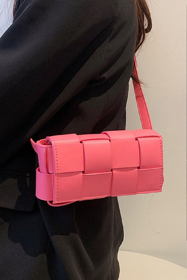 Zenana Vegan Leather Woven Crossbody Bag-Teresa's Fashionista LLC