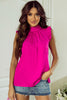 Ruffled Mock Neck Cap Sleeve Blouse-Teresa's Fashionista LLC