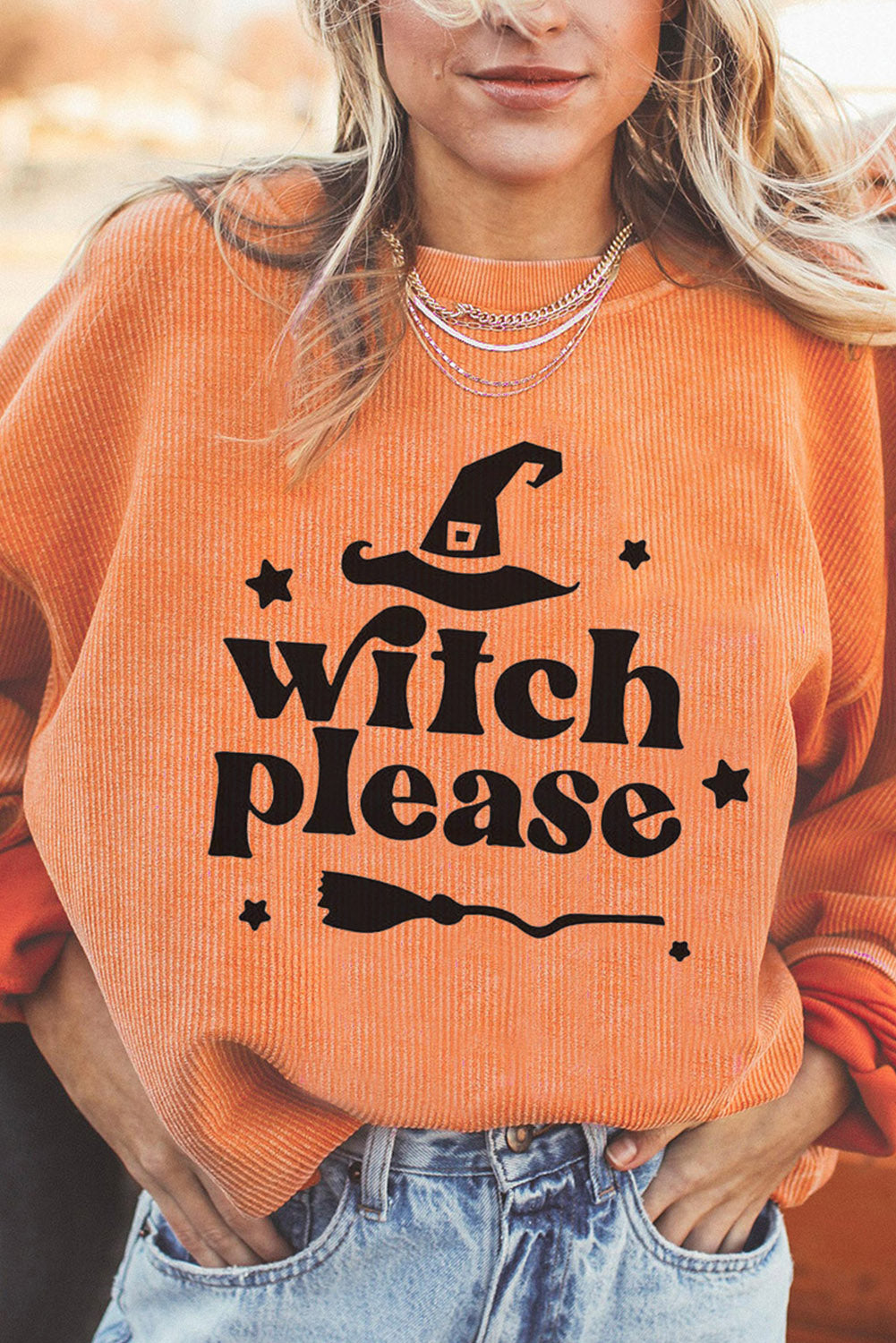WITCH PLEASE Graphic Dropped Shoulder Sweatshirt - Teresa's Fashionista LLC