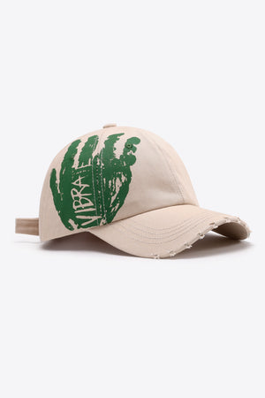 VIBRA Graphic Distressed Adjustable Baseball Cap-Teresa's Fashionista LLC