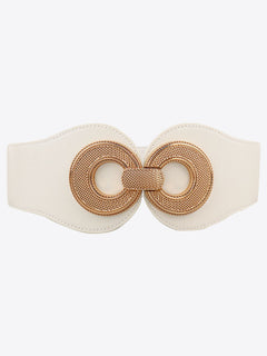 Alloy Buckle Elastic PU Belt-Teresa's Fashionista LLC