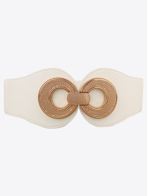 Alloy Buckle Elastic PU Belt-Teresa's Fashionista LLC