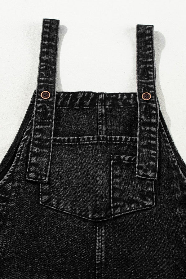 Distressed Wide Strap Denim Overalls - Teresa's Fashionista LLC