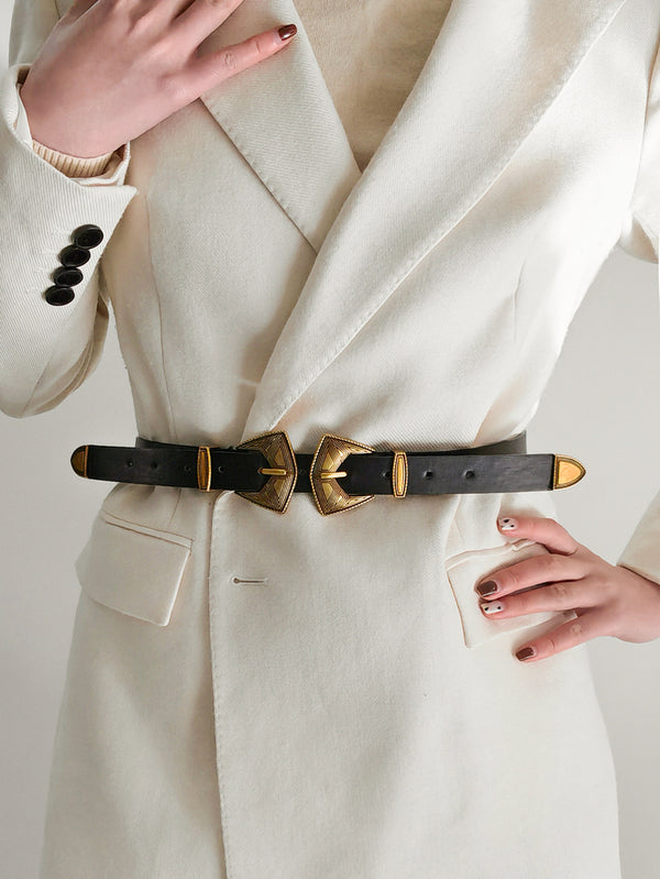 Double Buckle PU Leather Belt-Teresa's Fashionista LLC