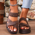 Crisscross Open Toe Platform Sandals-Teresa's Fashionista LLC
