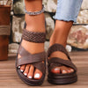 Crisscross Open Toe Platform Sandals-Teresa's Fashionista LLC