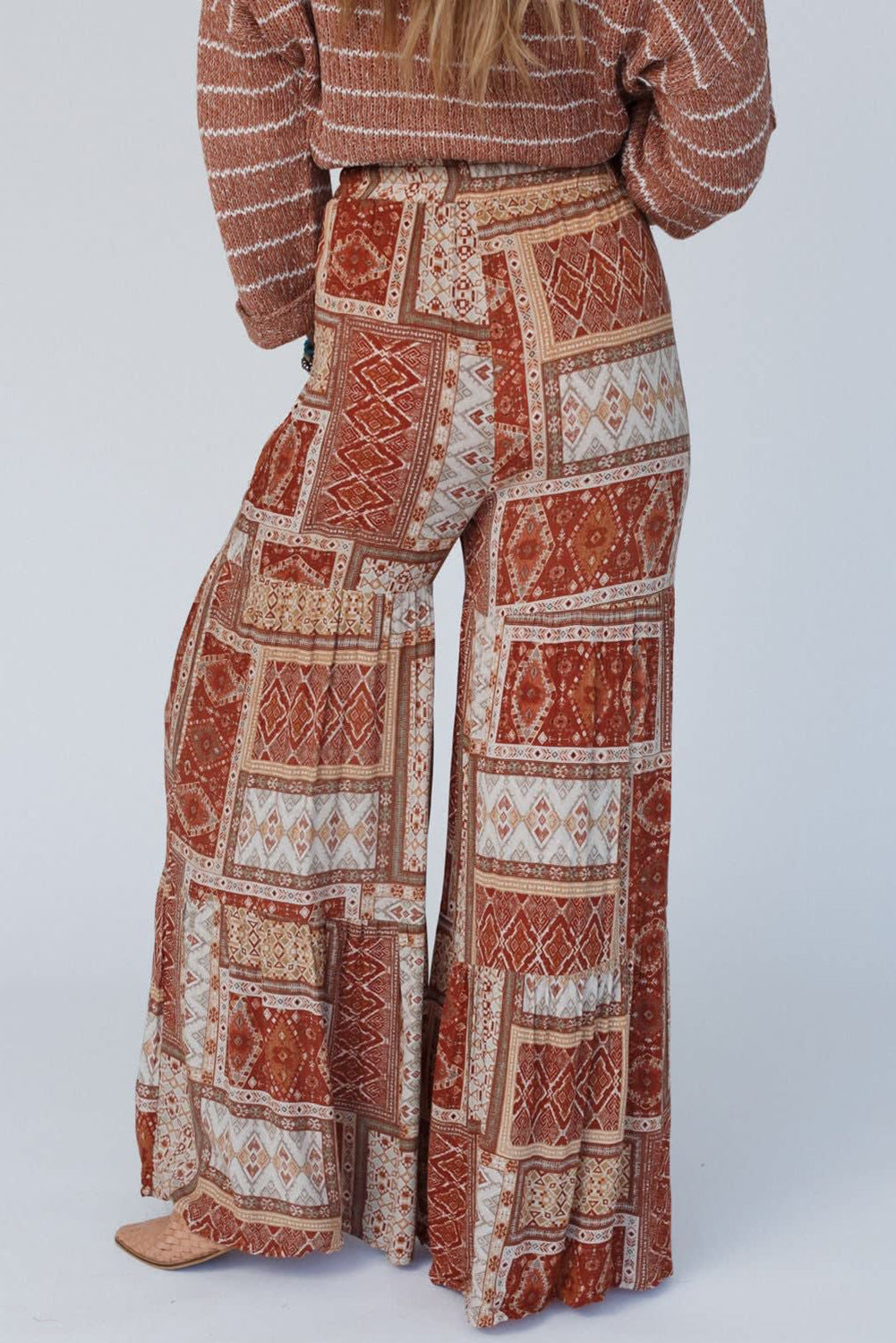 Geometric High Waist Wide Leg Pants-Teresa&#39;s Fashionista LLC