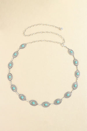 Vintage Turquoise Alloy Belt-Teresa's Fashionista LLC