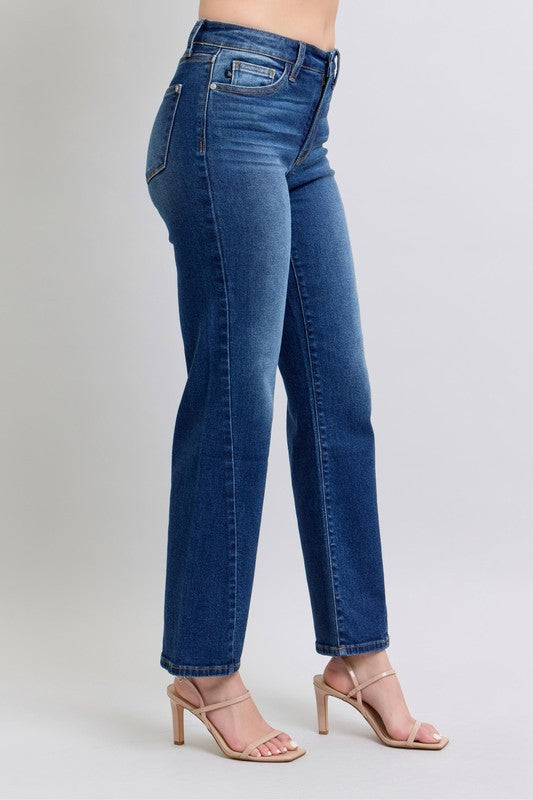 Judy Blue Full Size Side Seam Detail Straight Jeans with Pockets - Teresa's Fashionista LLC
