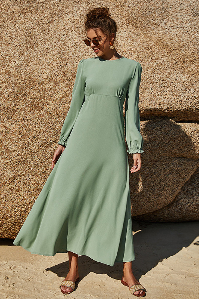 Puff Sleeve Flounce Dress-Teresa's Fashionista LLC