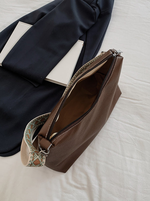 PU Leather Geometric Pattern Strap Shoulder Bag-Teresa's Fashionista LLC