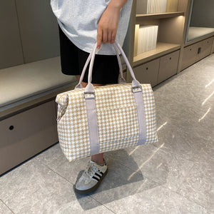 Houndstooth Canvas Travel Bag-Teresa's Fashionista LLC