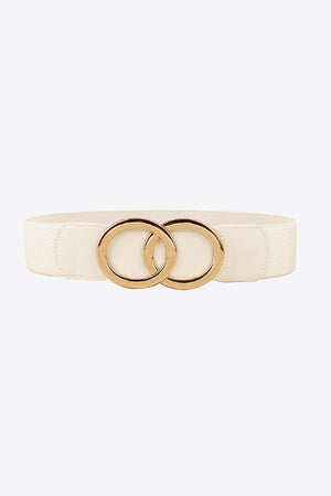 Zinc Alloy Buckle Elastic PU Belt-Teresa's Fashionista LLC